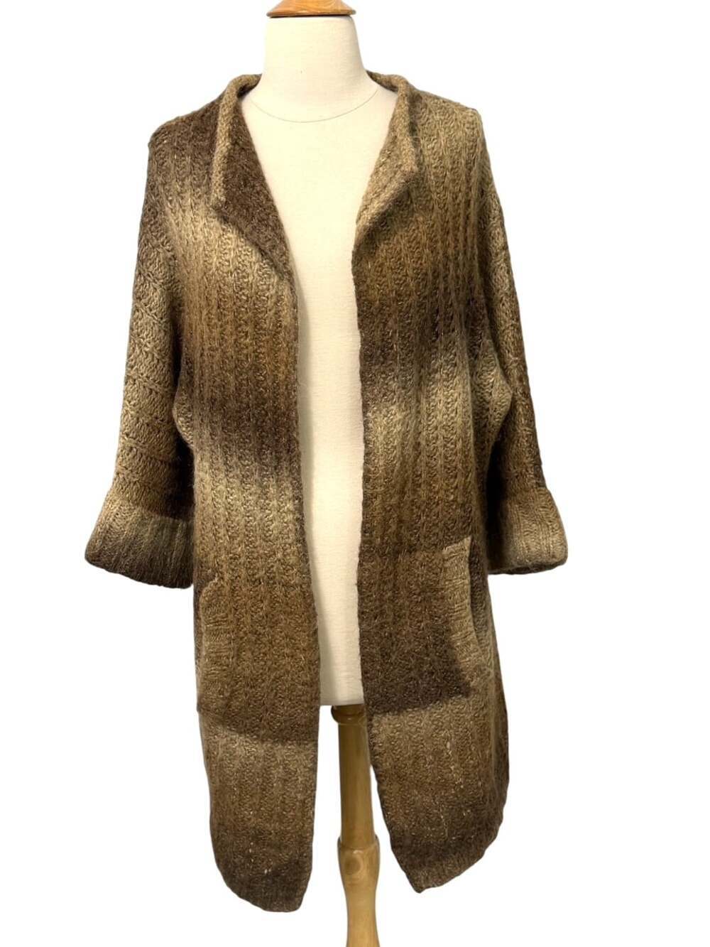 White + Warren Women's Open Cardigan Wool Alpaca Blend Size L